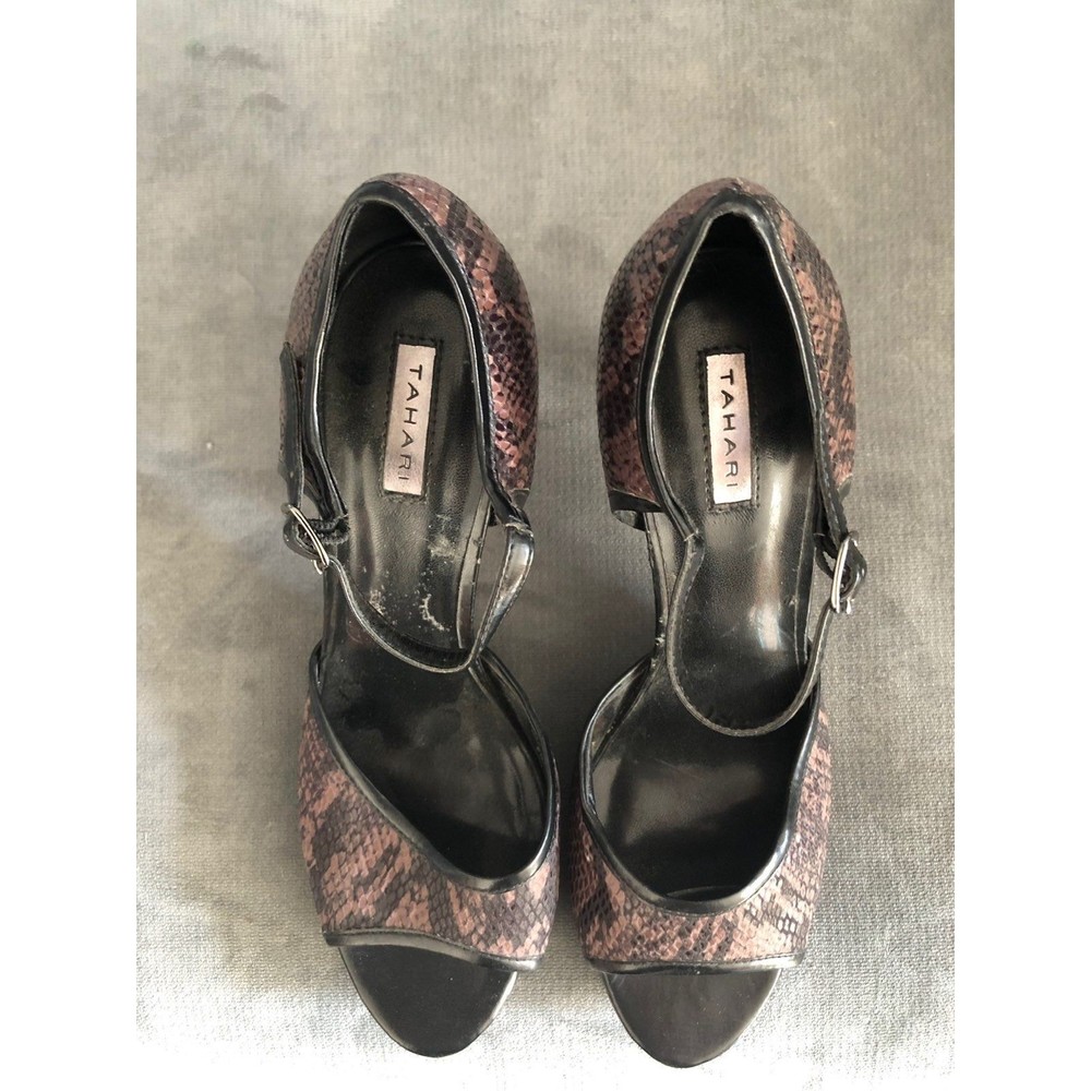 New Tahari Open Toed Sandals Snake Print 9.5‎ - Picture 2 of 6